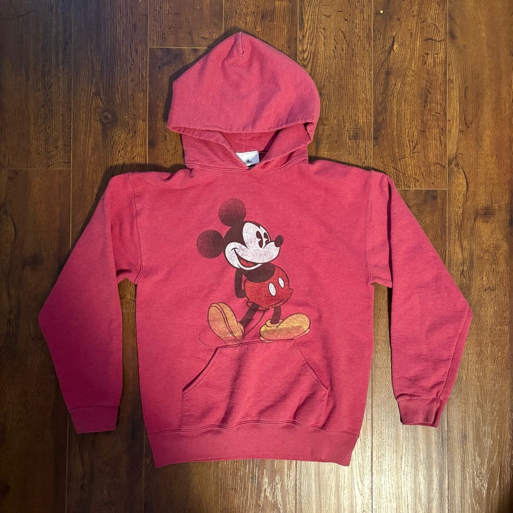 Disney Parks Mickey Mouse Pink Hooded Sweatshirt Adult Medium